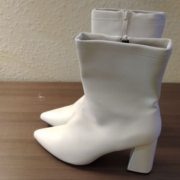 🆕👢White Ankle Boots Booties - Picture 5 of 8